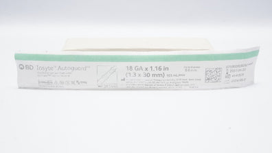 BD 381444 BD Insyte Autoguard Shielded IV Cath. 18Ga x 1.16inch 105mL/min